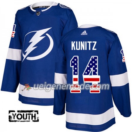 Kinder Eishockey Tampa Bay Lightning Trikot Chris Kunitz 14 Adidas 2017-2018 Blue USA Flag Fashion Authentic